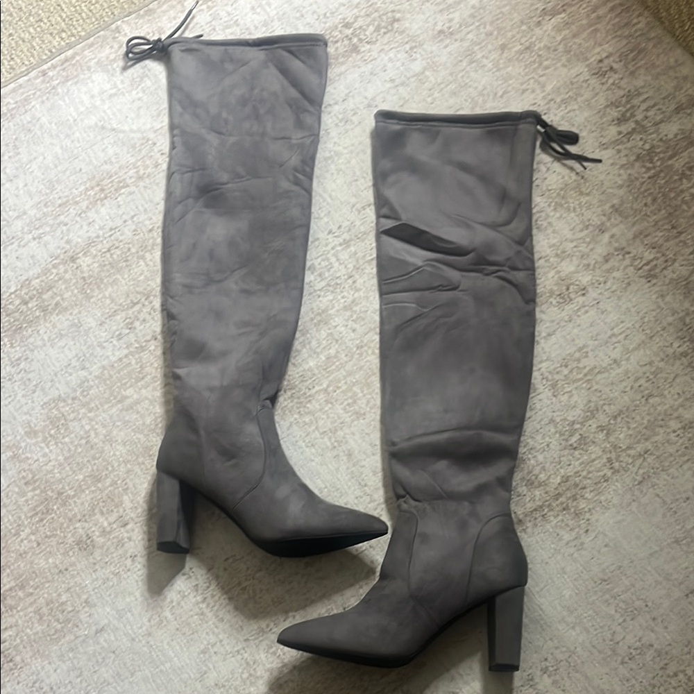 Gray Knee-High Women's Boots